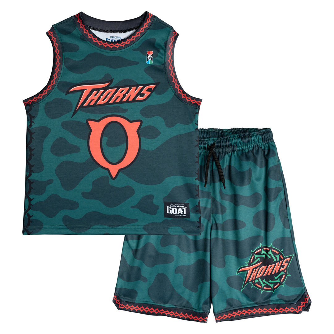 GOAT The Movie Will Harris Boys' Basketball 2-Piece Tank Top and Shorts Set Camo Green