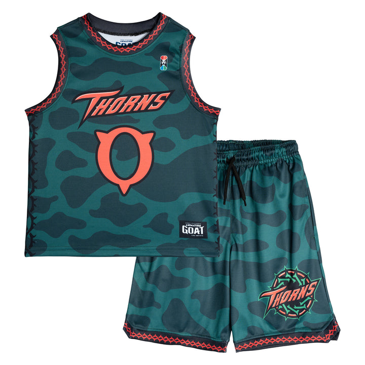 GOAT The Movie Will Harris Boys' Basketball 2-Piece Tank Top and Shorts Set Camo Green