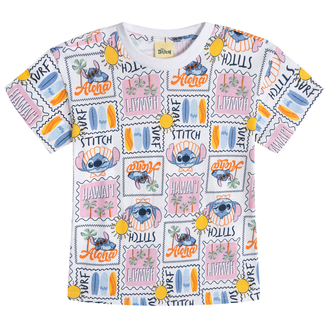 Lilo & Stitch Girls' 2-Piece T-Shirt and Denim Leggings Set White
