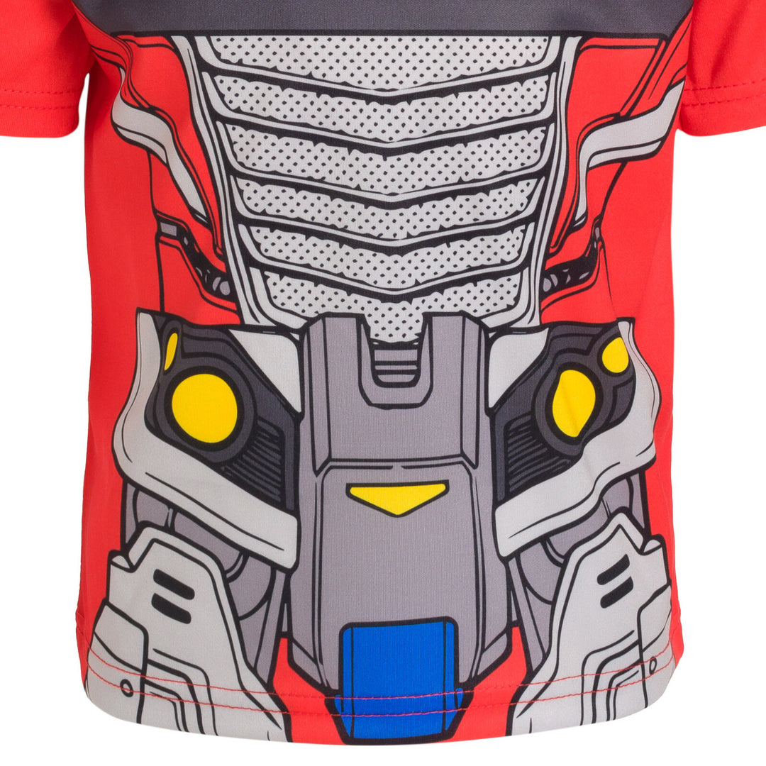 Transformers Optimus Prime Cosplay Hooded Tee and Shorts Set Blue Red