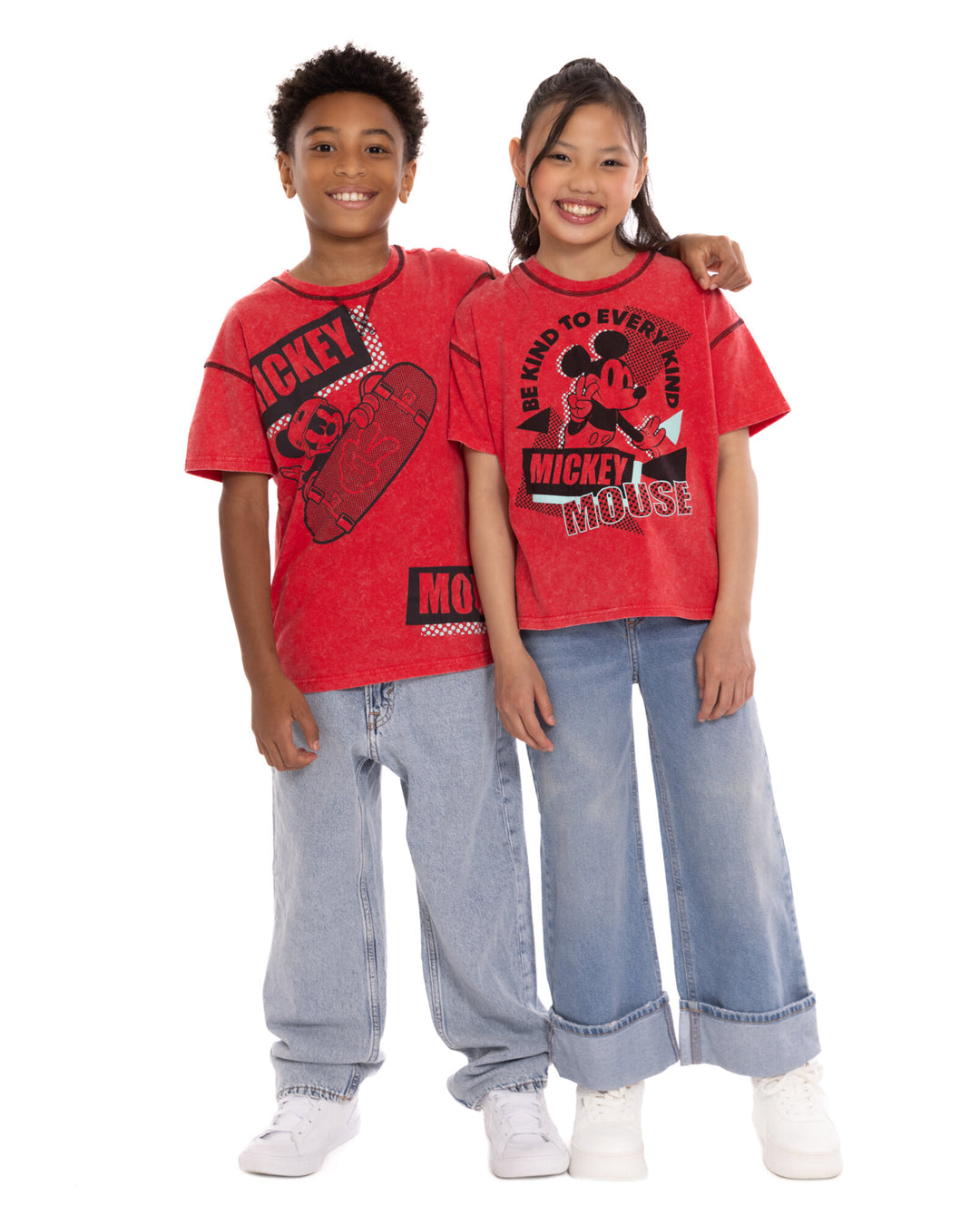 Disney Mickey Mouse Girls' Short Sleeve T-Shirt Red Be Kind