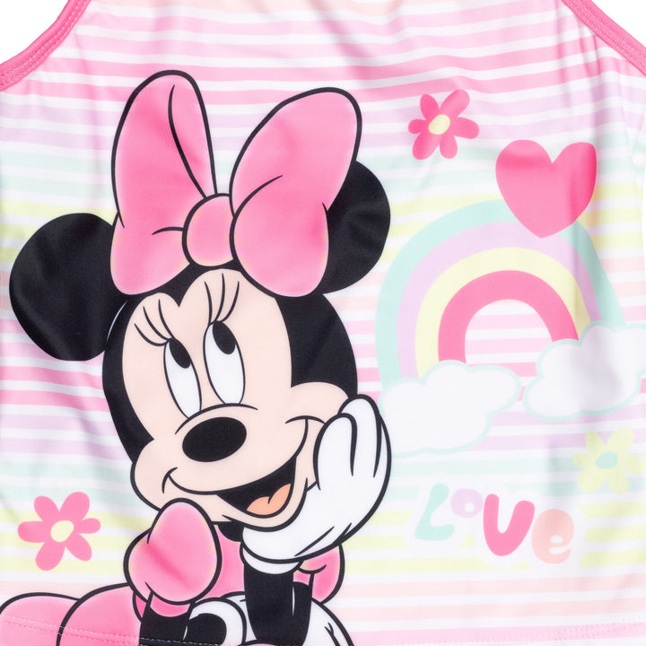 Minnie Mouse Girls' Swimwear Tankini and Bikini Bottom Set Pink