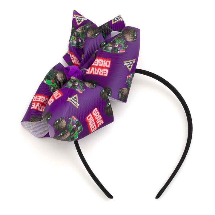 Monster Jam Grave Digger Bow Headband Purple