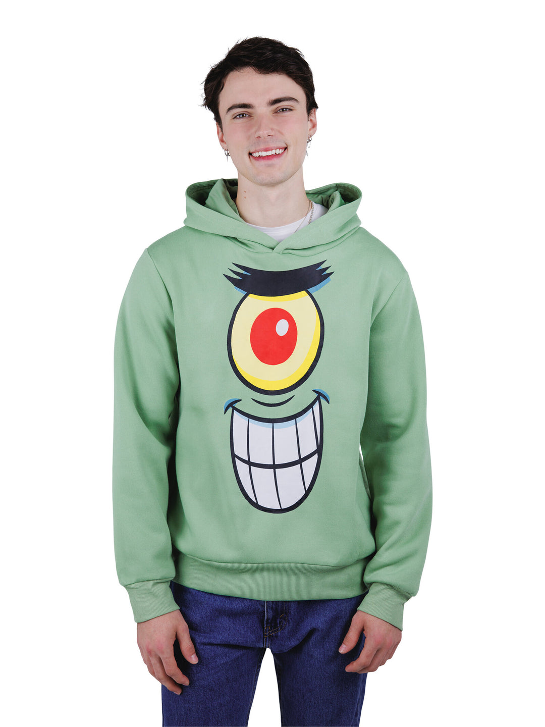 Nickelodeon SpongeBob SquarePants Plankton Men's Fleece Pullover Hoodie Jade Green