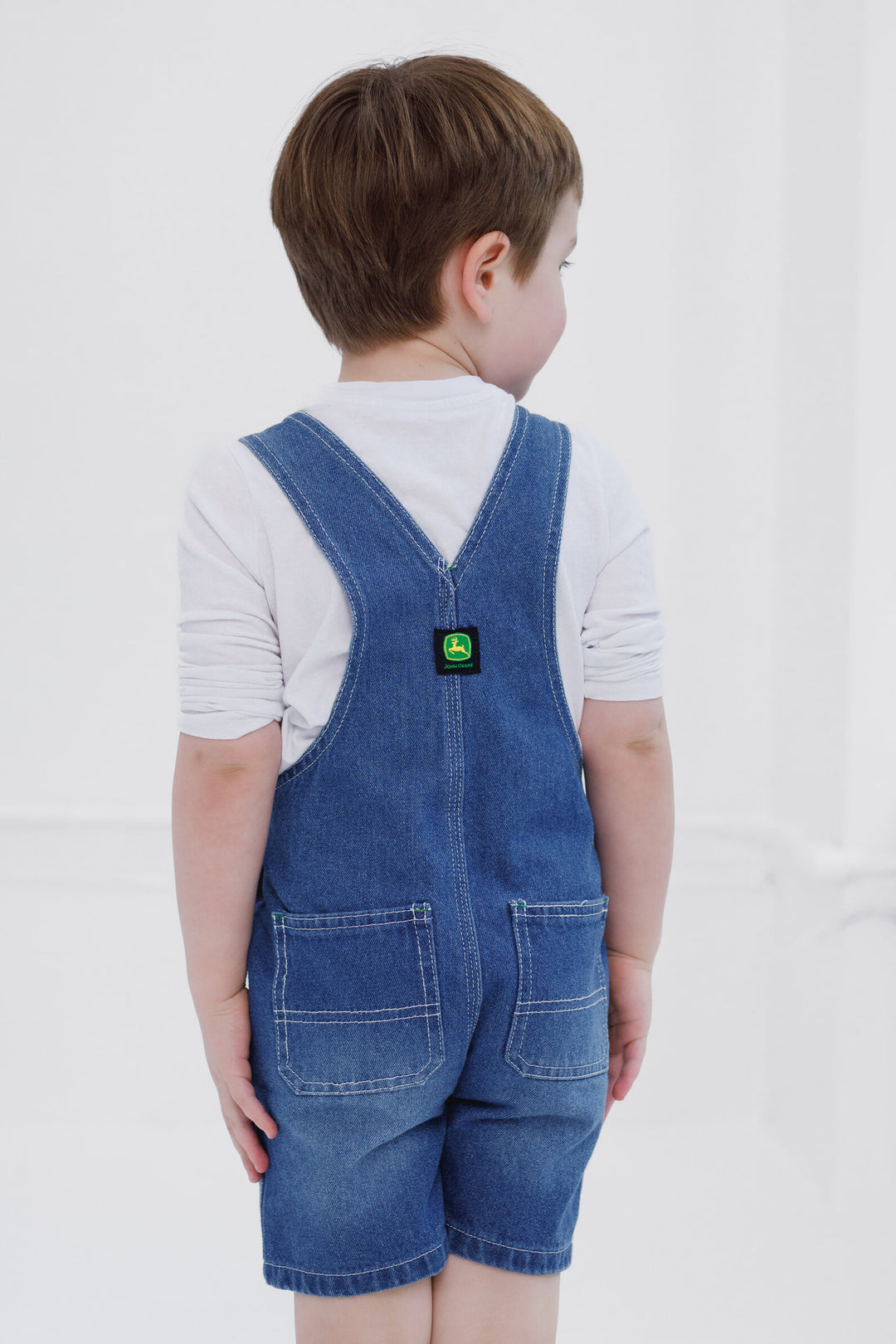 John Deere Boys' Denim Shortall Medium Wash