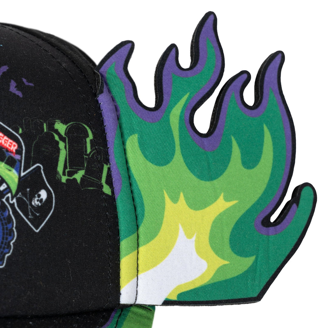 Monster Jam Boys' Cosplay Strapback Baseball Cap Grave Digger Green