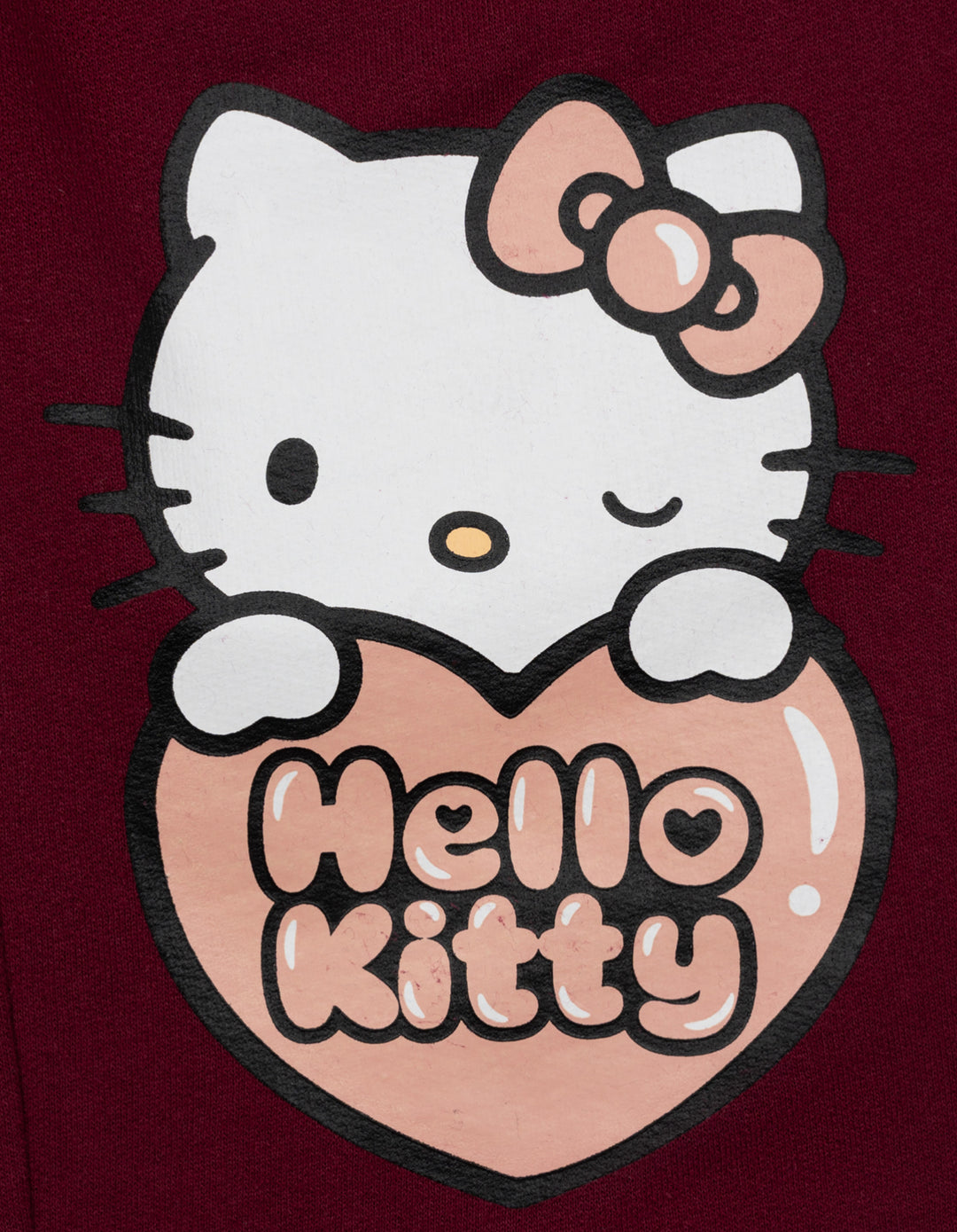 Hello Kitty Girls' Fleece Sweatshirt and Pants Set Deep Burgundy