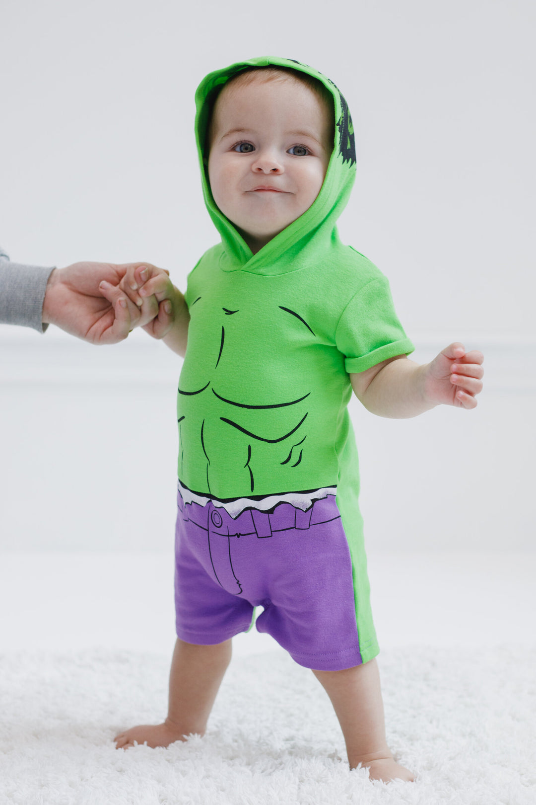 Marvel Avengers The Hulk Cosplay Hooded Romper Green Purple
