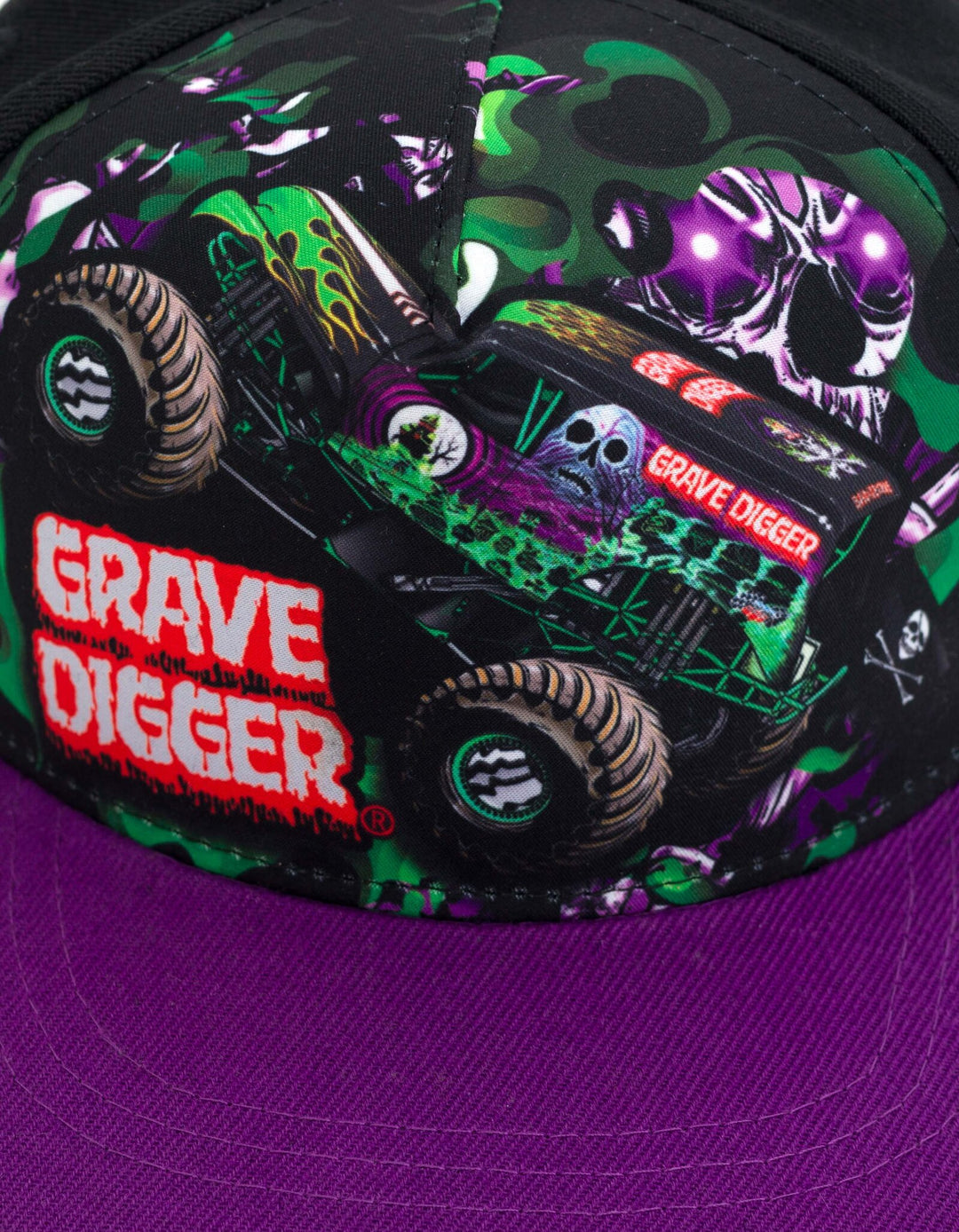 Monster Jam Grave Digger Boys' Strapback Baseball Cap Black