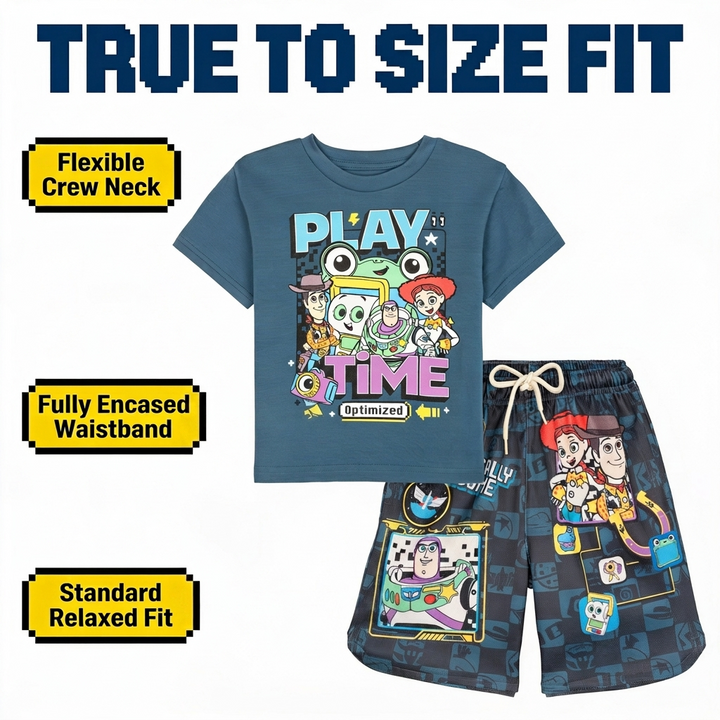 Disney Toy Story Boys' T-Shirt and Mesh Shorts Set Woody Jessie Navy