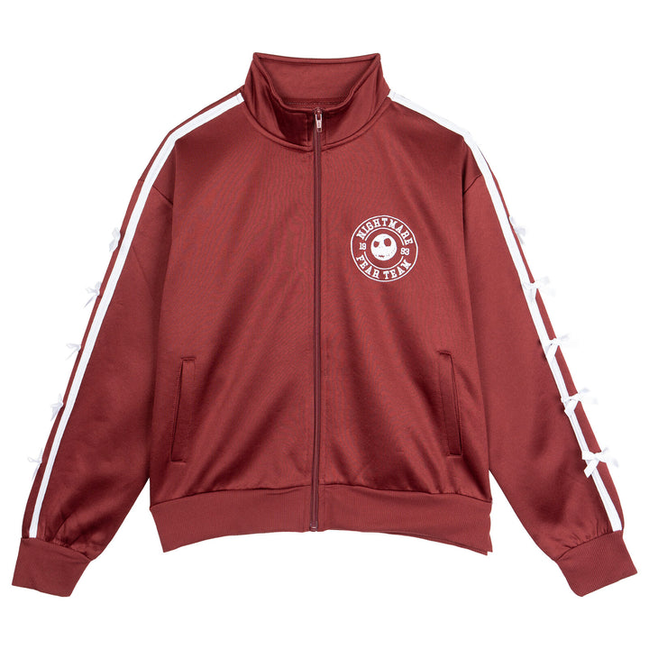 Nightmare Before Christmas Jack Skellington Athletic Zip-Up Track Jacket Wine