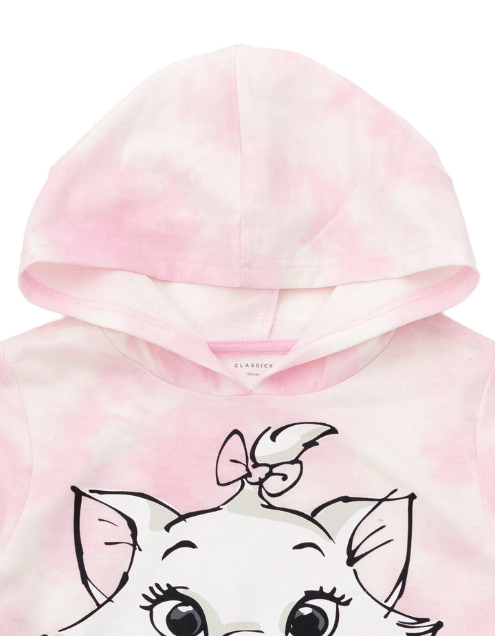 Disney The Aristocats Marie Girls' Fleece Pullover Hoodie Pink Tie Dye