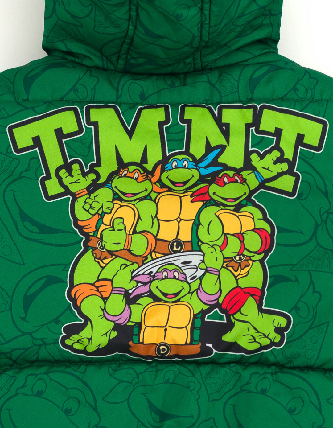 Teenage Mutant Ninja Turtles Boys' Zip-Up Hooded Puffer Jacket Forest Green
