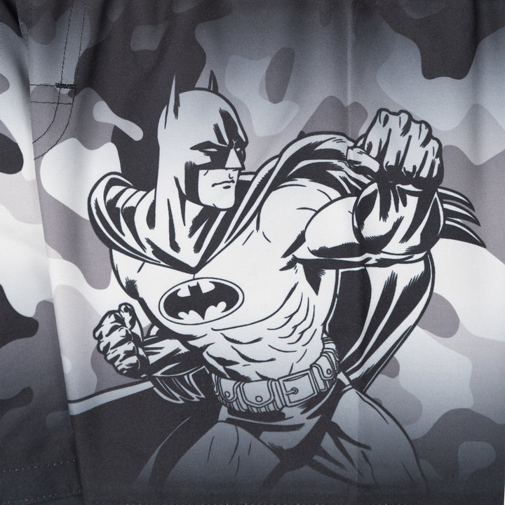 DC Comics Justice League Batman Cosplay Rash Guard and Swim Trunks Set Black