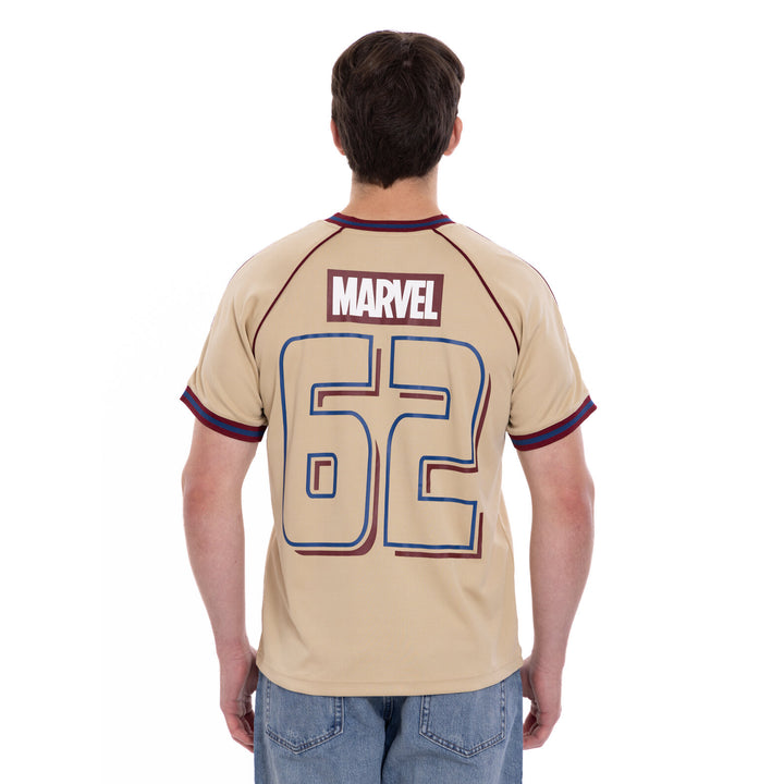 Marvel Spider-Man Men's Athletic Jersey Shirt  V-neck T-Shirt Khaki