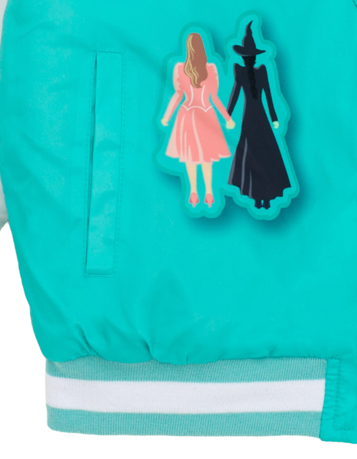 Wicked Girls' Varsity Bomber Jacket Glinda Elphaba Teal