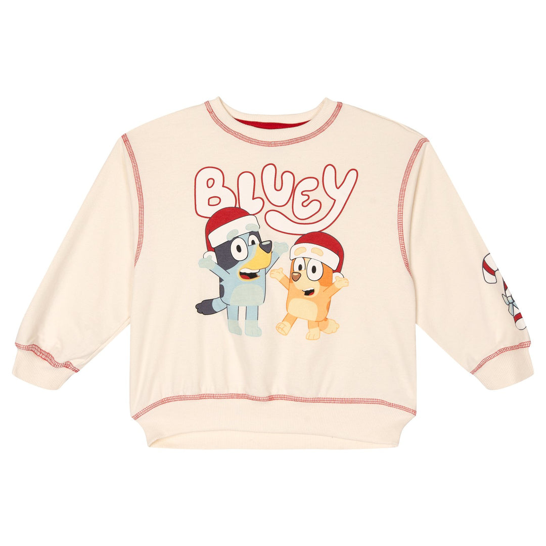 Bluey Girls' 2-Piece Sweatshirt and Skirt Set Bingo Cream Blue
