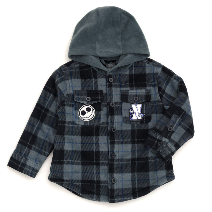 Nightmare Before Christmas Jack Skellington Boys' Hooded Shacket Grey