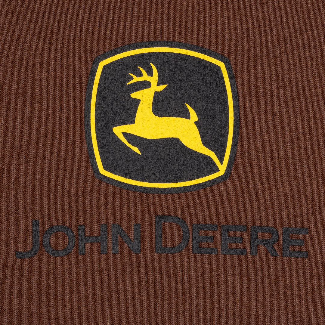 John Deere Men's Fleece Hooded Sweatshirt Bark Brown Camo