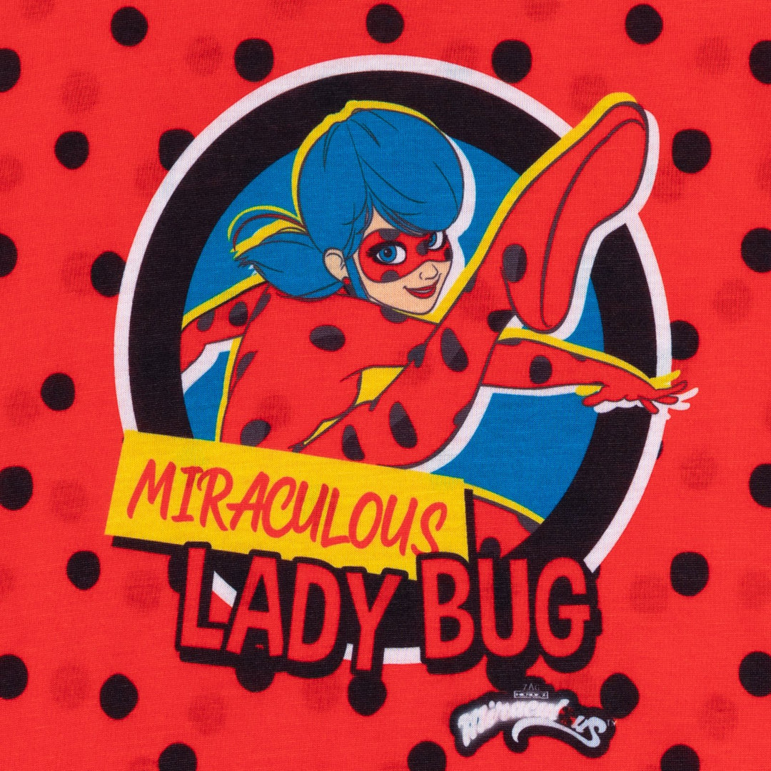 Miraculous Ladybug Girls' Cosplay Pajama Shirt and Pants Set Red