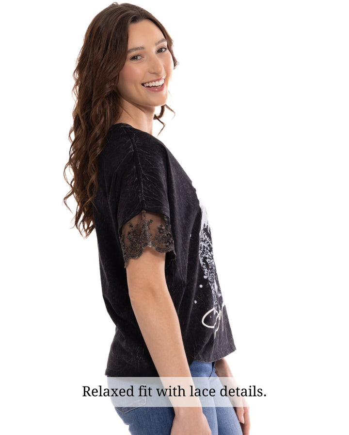 Dolly Parton Women's Short Sleeve T-Shirt Washed Black