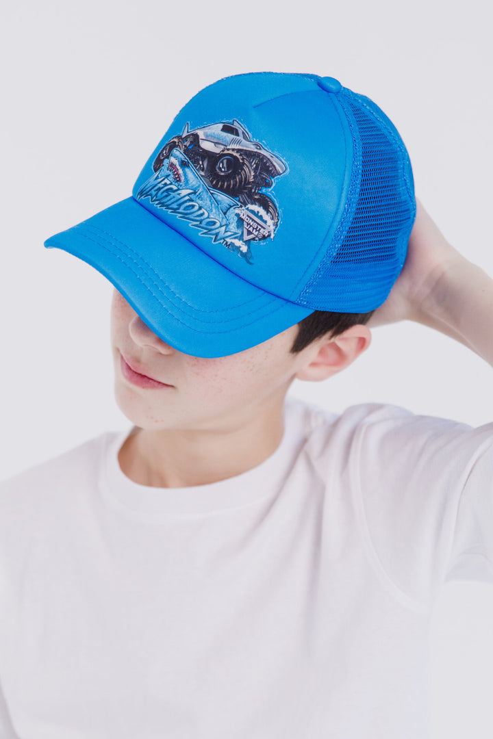 Monster Jam Megalodon Boys' Strapback Baseball Cap Blue