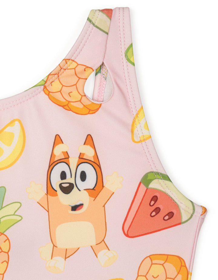Bluey Girls' One Piece Bathing Suit Bingo Peach Pink