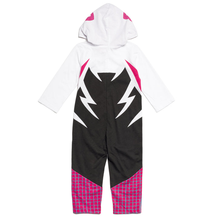 Marvel Spider-Man Girls' Cosplay Hooded One Piece White Ghost