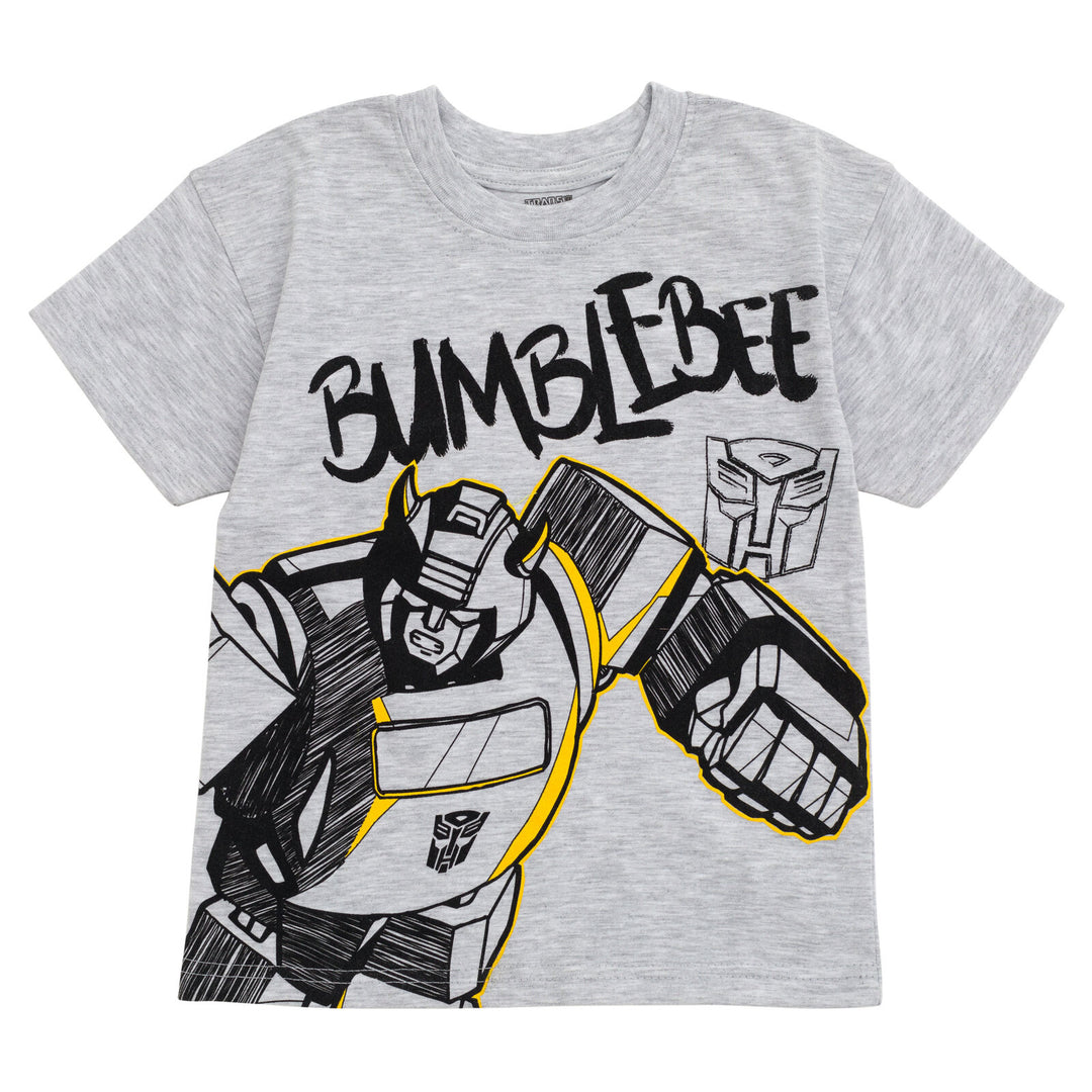 Transformers Bumblebee Boys' Athletic 2-Piece T-Shirt and Shorts Set Gray