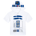 Star Wars Adult Men or Women Cosplay Hooded T-Shirt White Blue R2D2