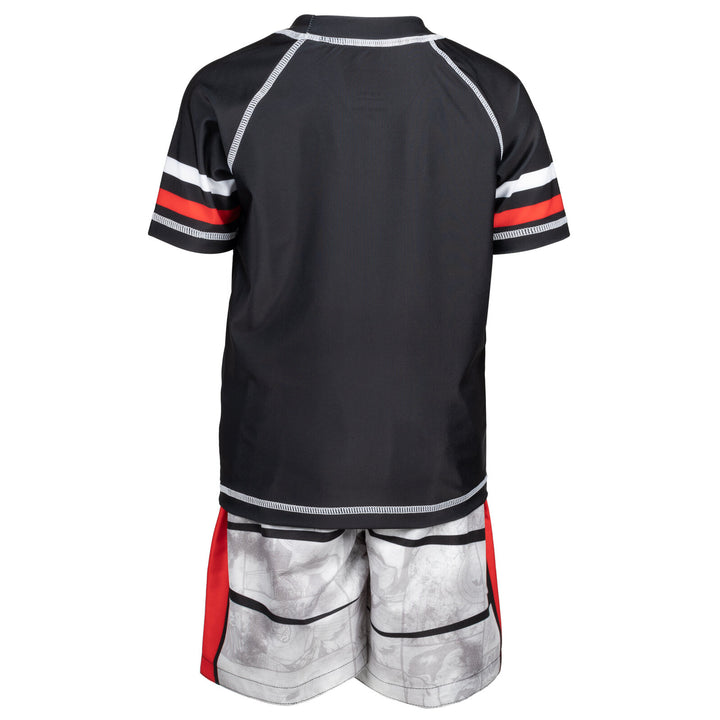 Marvel Avengers Captain America Swimwear 2-Piece Rash Guard and Trunks Set Grey