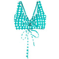 LYSA Women's Swimwear Cropped Bikini Top Teal Gingham