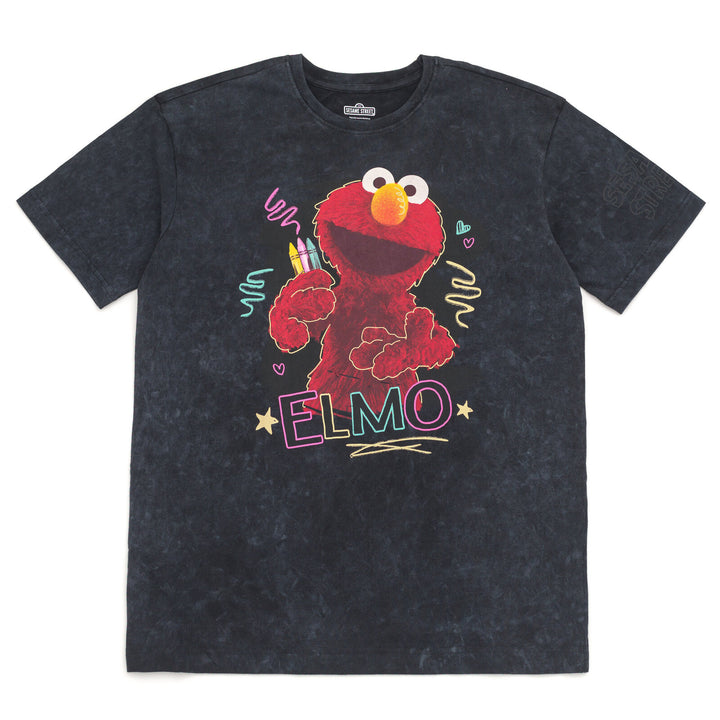 Sesame Street Elmo Men's Crewneck Short Sleeve T-Shirt Mineral Wash