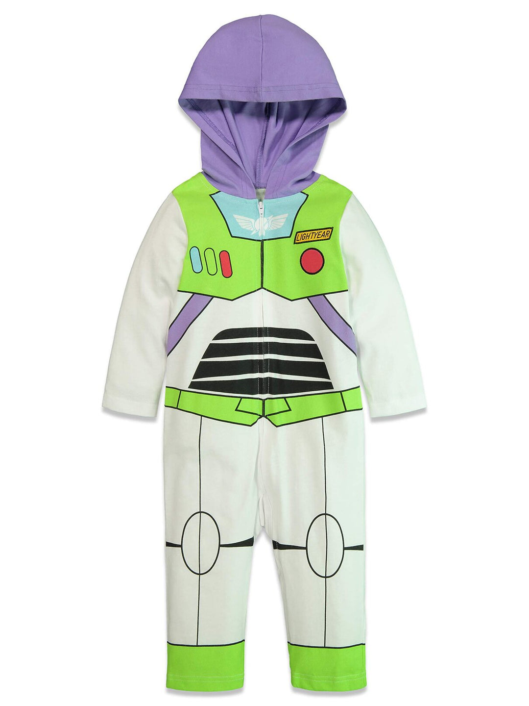 Disney Toy Story Buzz Lightyear Boys' Cosplay Hooded One Piece White