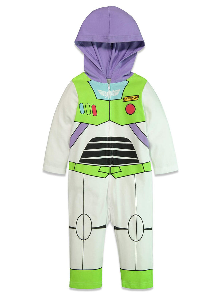 Disney Toy Story Buzz Lightyear Boys' Cosplay Hooded One Piece White