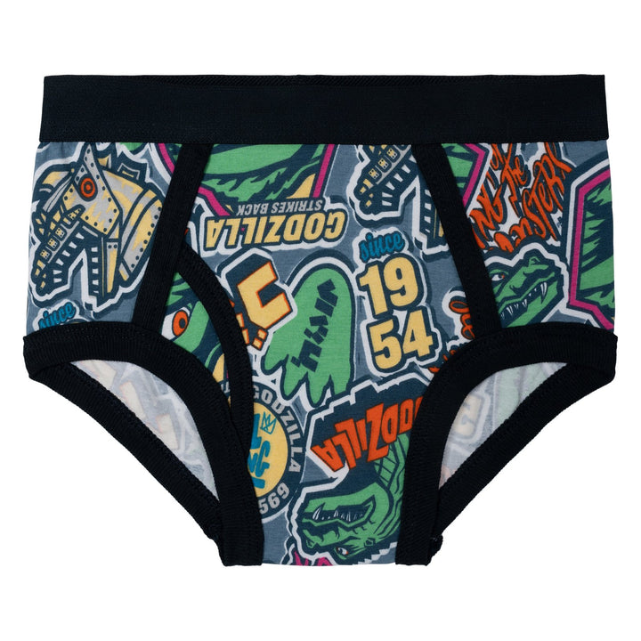 Godzilla Boys' 3-Pack Underwear Briefs Blue Grey Slate