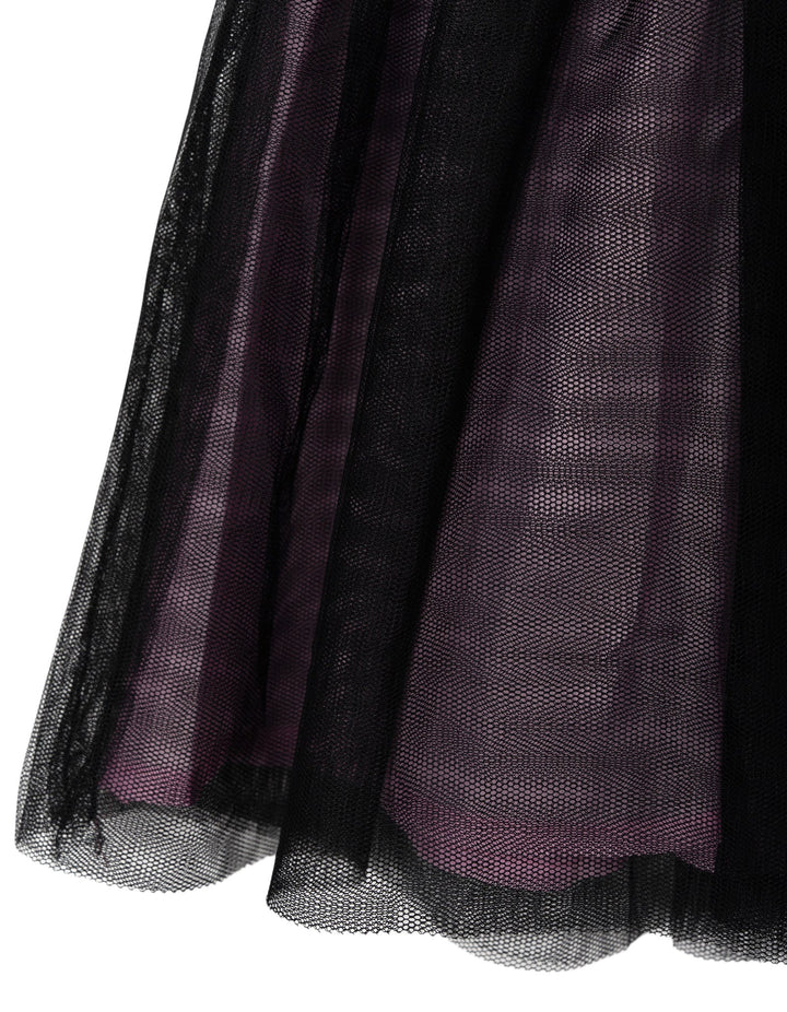 Hello Kitty Girls' Cosplay Hooded Tutu Dress Kuromi Jet Black Pink