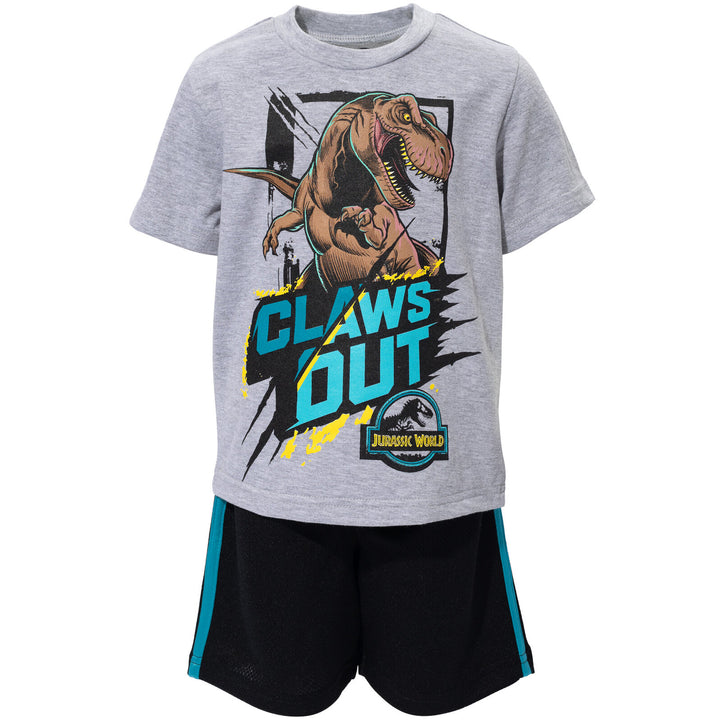 Camiseta deportiva Jurassic World y pantalones cortos de malla