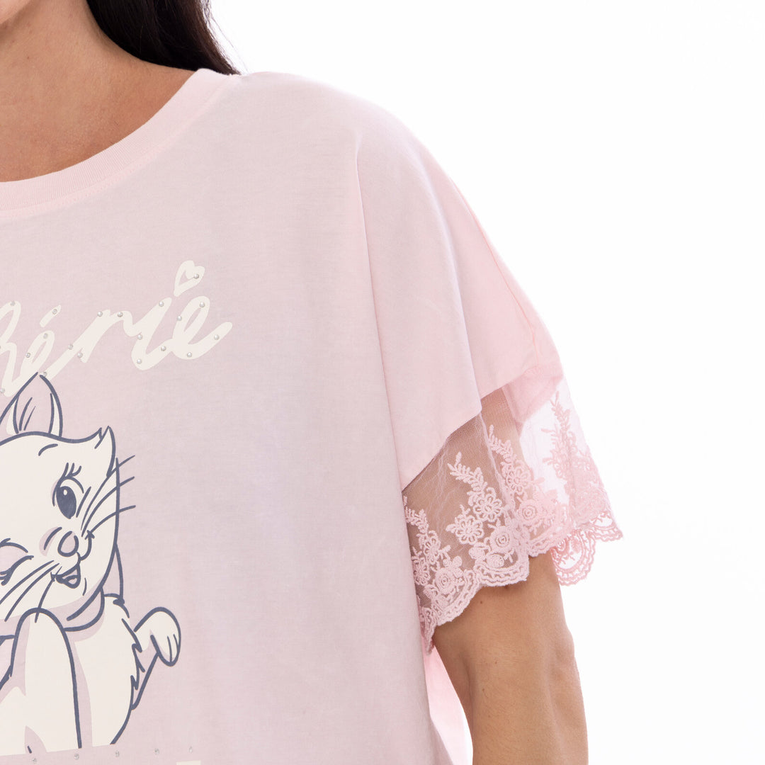 Disney The Aristocats Marie Women's Short Sleeve T-Shirt Pink
