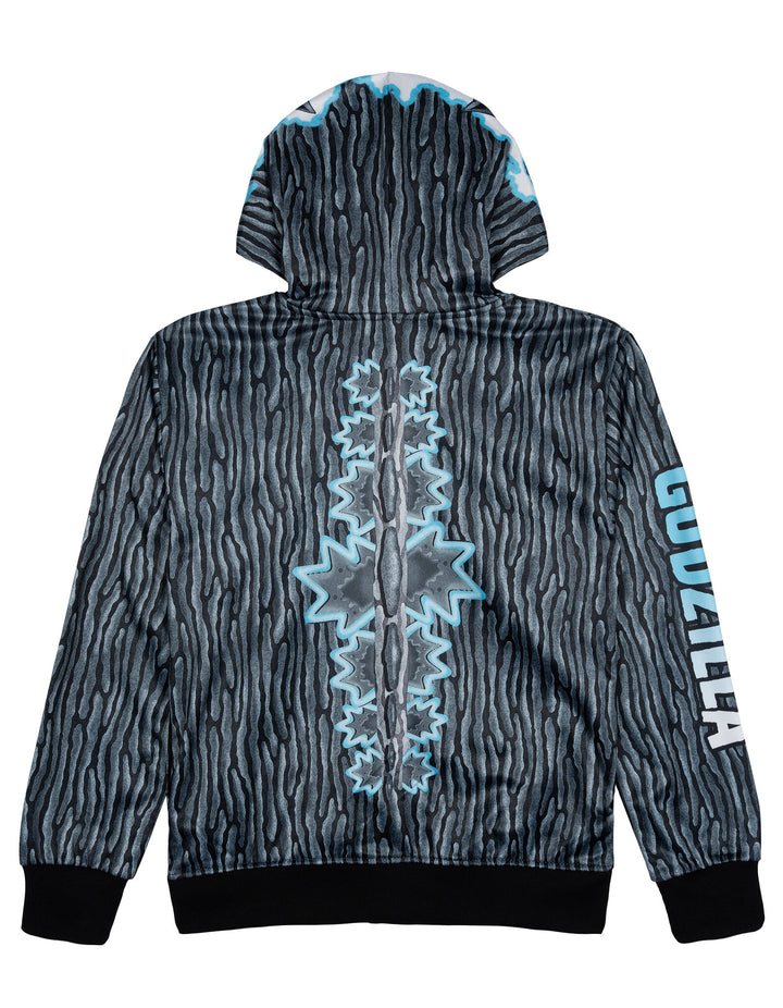 Godzilla Men's Cosplay Fleece Zip-Up Hoodie Dark Gray