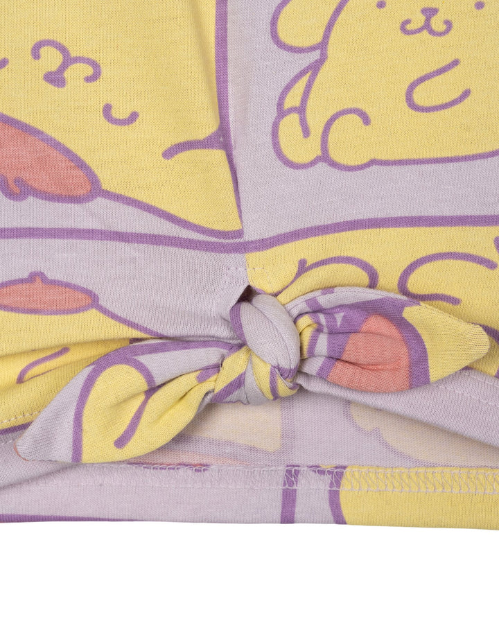 Hello Kitty Pompompurin Girls' Short Sleeve T-Shirt Purple
