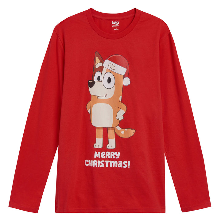 Bluey Women's Christmas Long Sleeve Tee Ruby Red Bingo