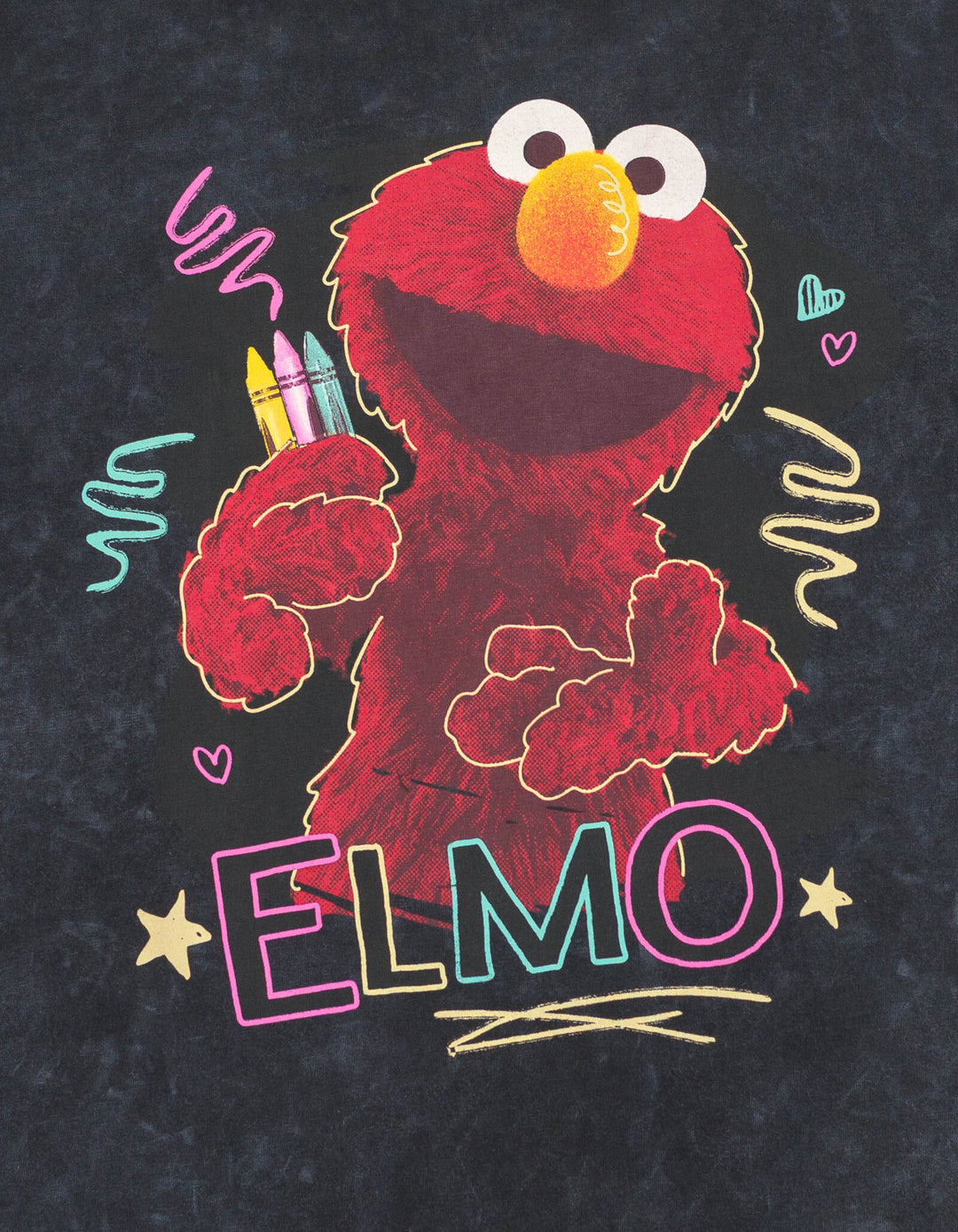 Sesame Street Elmo Men's Crewneck Short Sleeve T-Shirt Mineral Wash