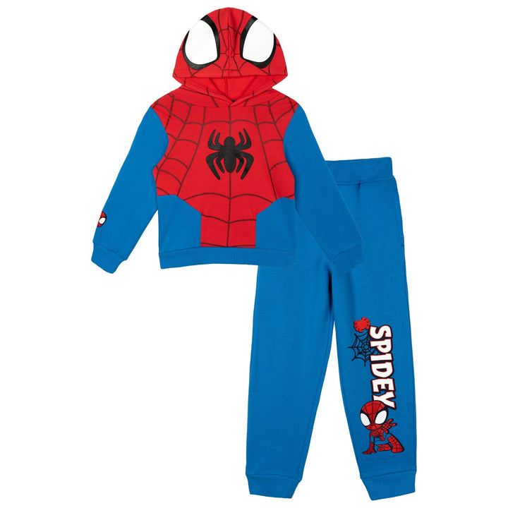 Marvel Spidey and His Amazing Friends Cosplay Fleece Hoodie and Pants Set Blue