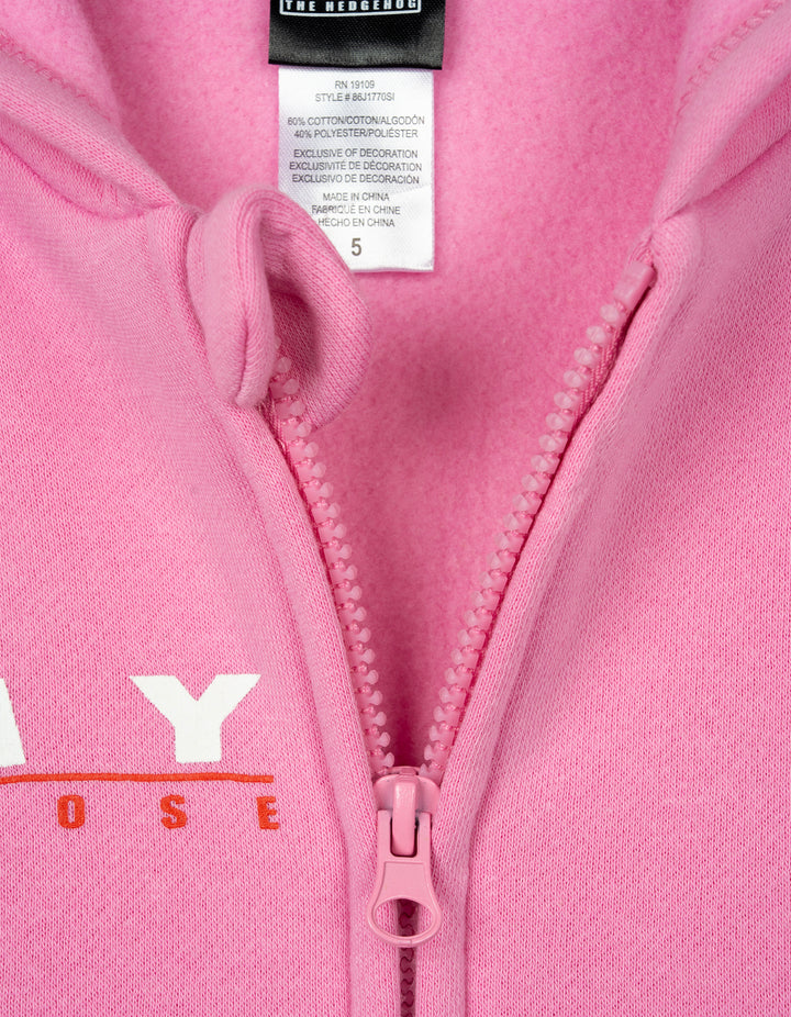 SEGA Sonic the Hedgehog Amy Rose Girls' Fleece Cosplay Zip-Up Hoodie Pink