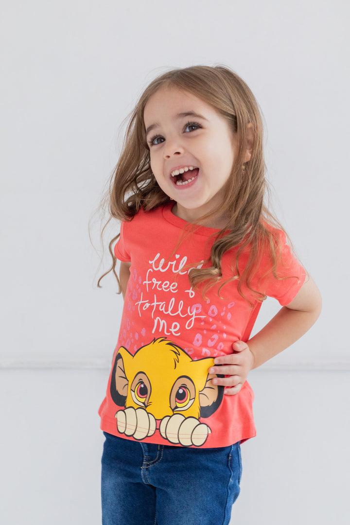 Disney Lion King Girls' 2-Pack Short Sleeve T-Shirts Simba Nala Yellow