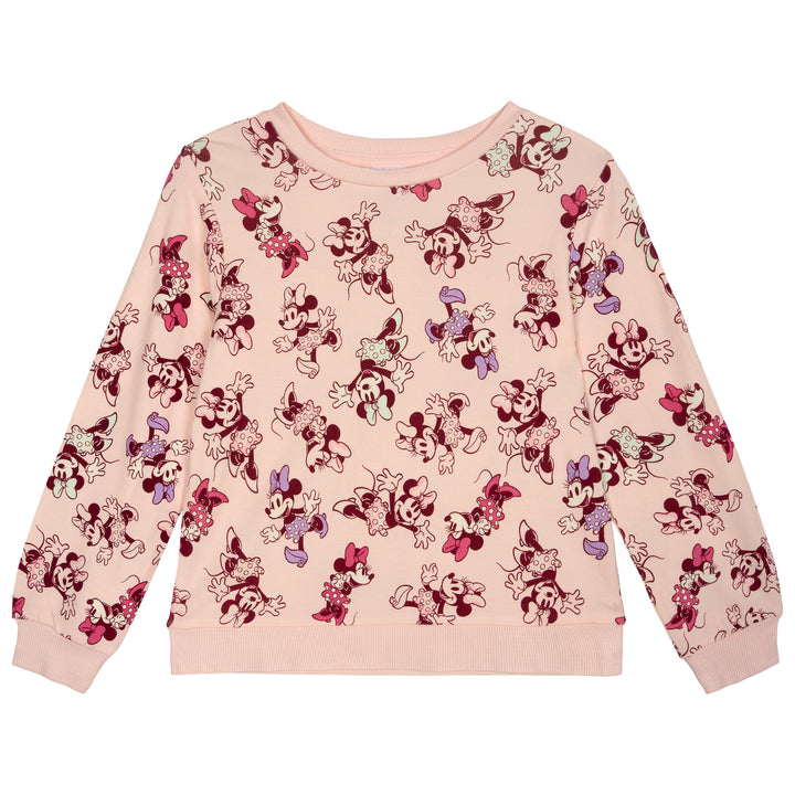 Minnie Mouse Girls' 2-Piece Sweatshirt and Joggers Set Pink