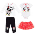 Minnie Mouse Baby Girls' 4-Piece Bodysuit Tee Leggings and Tutu Set Mickey Red