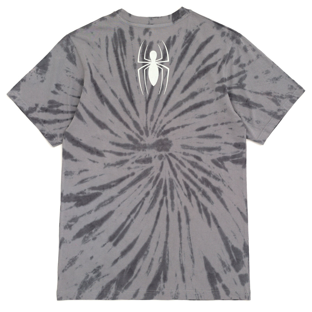 Marvel Spider-Man Cotton Short Sleeve Graphic T-Shirt Grey TieDye Spiderman