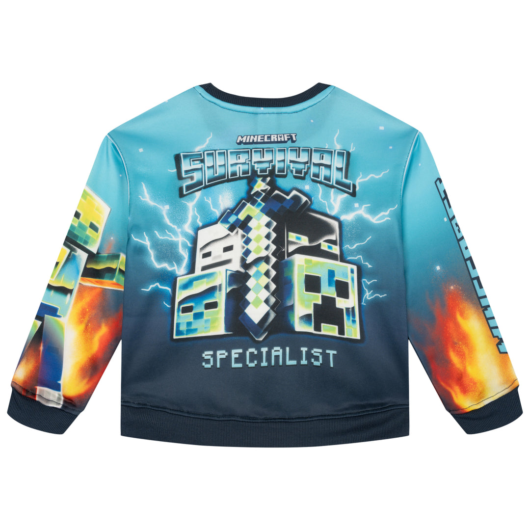 Minecraft Boys' 2-Piece Fleece Sweatshirt and Joggers Set Navy